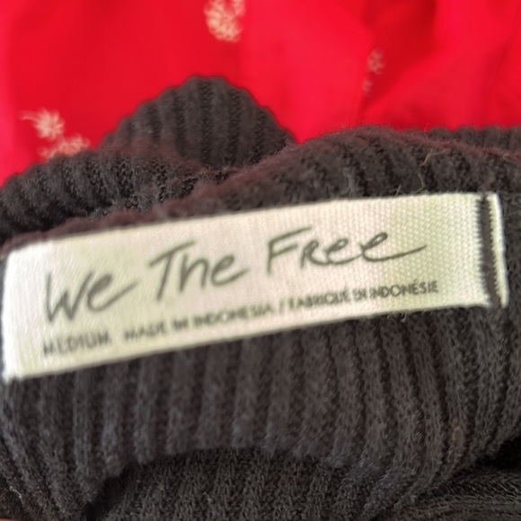 Free People Juicy Long Sleeve Black Ribbed Split Back Cowl Neck Top - M - Picture 13 of 16